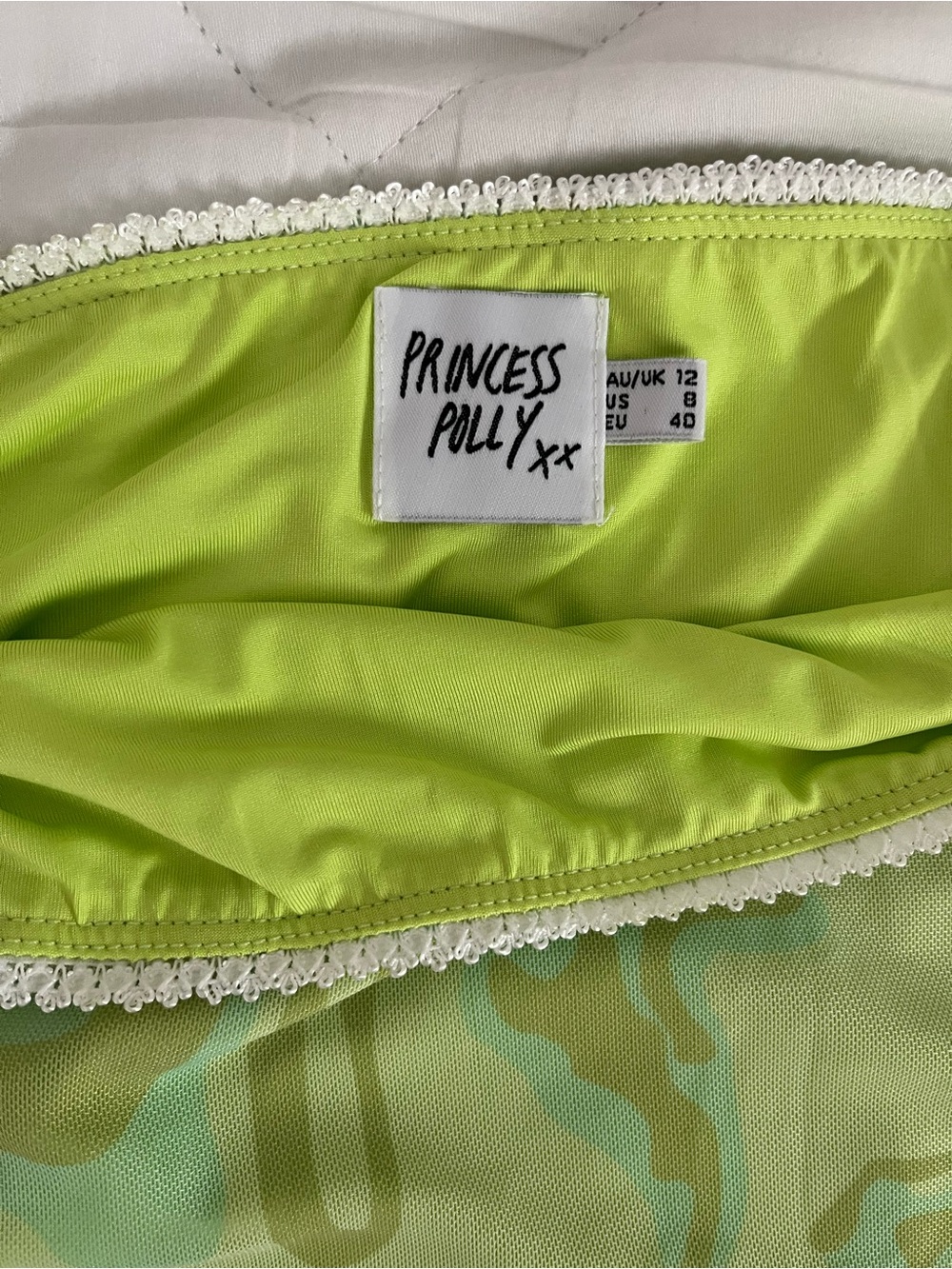 Princess Polly Light Green Mesh Abstract Print Skirt - Picture 3 of 3